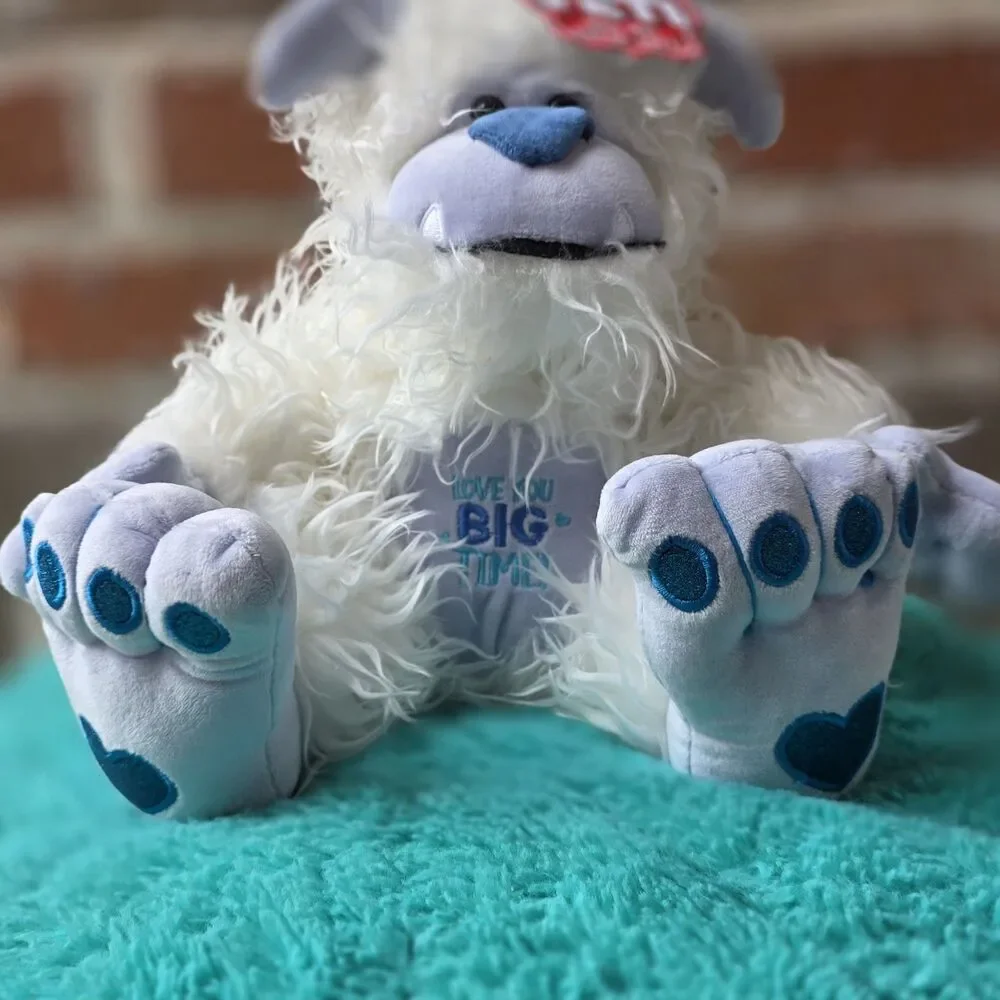 North Pole Fuzzies Yeti Medium Stuffed Animal Plush, White Blue, Super Soft
